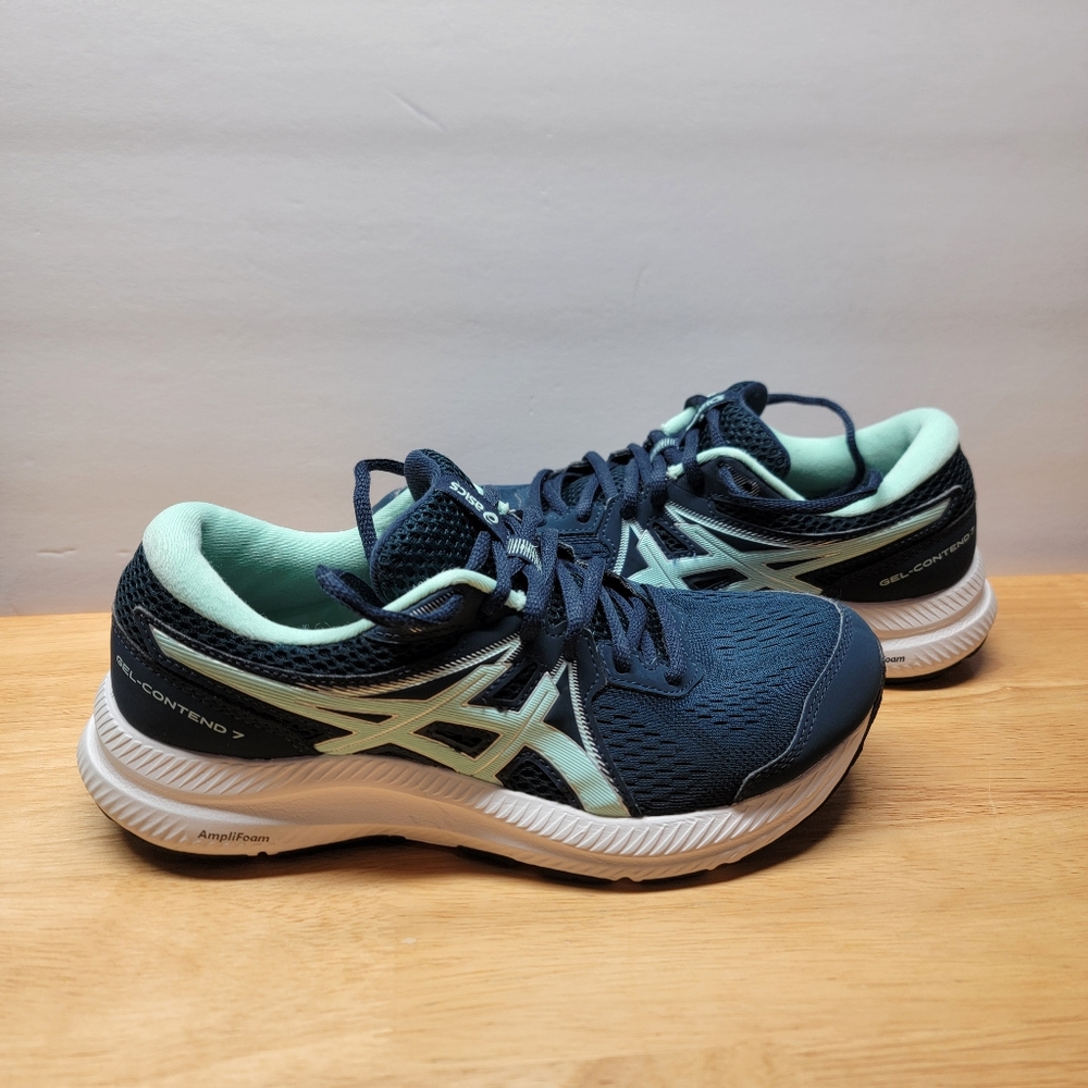 Asics Gel Contend 7 Black Running Sneakers 1012A911 Women’s Size 7
